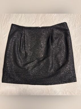 Anthropologie Graham & Spencer Women's Medium? Shimmer Black Metallic Mini Skirt